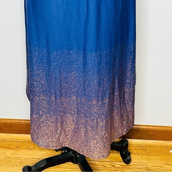LuLaRoe Carly Dress- Elegant Collection- Blue with Gold Dipped Bottom- Size XXS - Picture 6 of 9